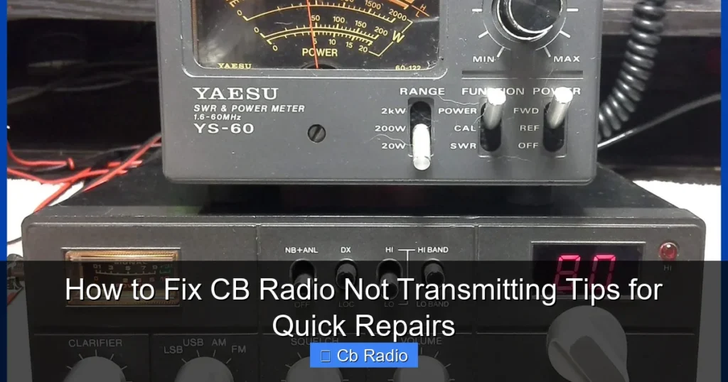 How to Fix CB Radio Not Transmitting Tips for Quick Repairs