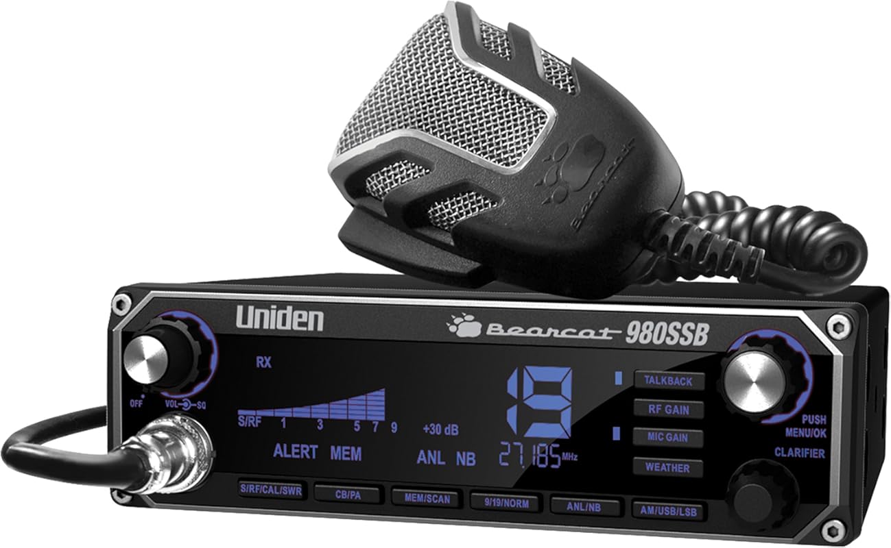 Uniden BEARCAT 980 SSB CB Radio with Sideband, Noise Cancelling Mic, 7