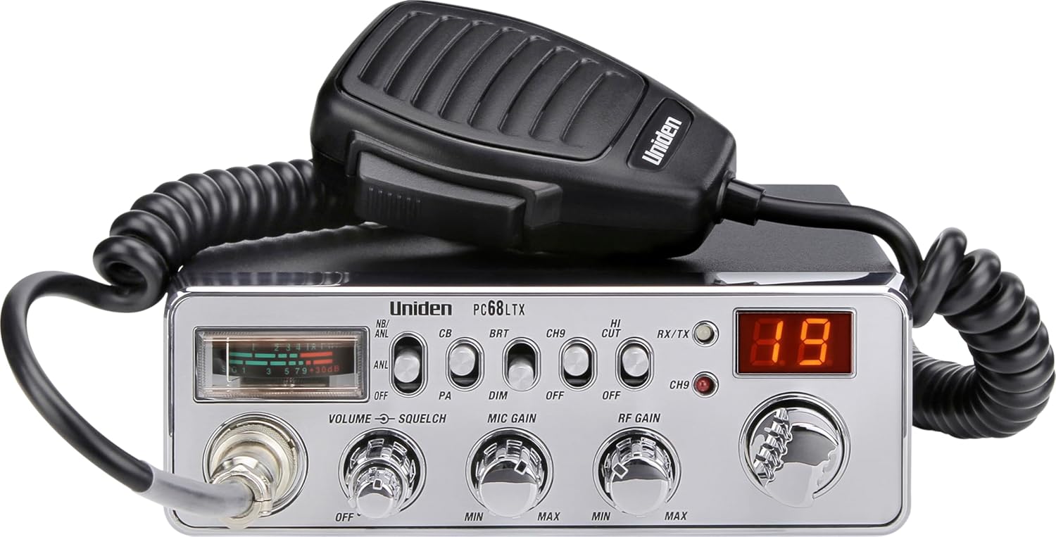 Uniden PC68LTX 40-Channel CB Radio with PA/CB Switch, RF Gain Control,
