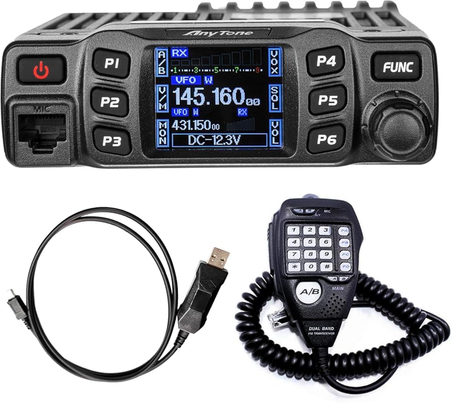 AnyTone AT-778UVII Dual Band 25W VHF/UHF Mobile Transceiver with VOX a