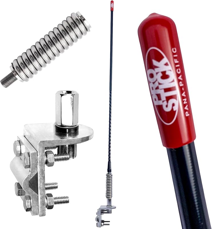 Prostick 2 Foot Fiberglass CB Antenna with Single Groove Mirror Mount,