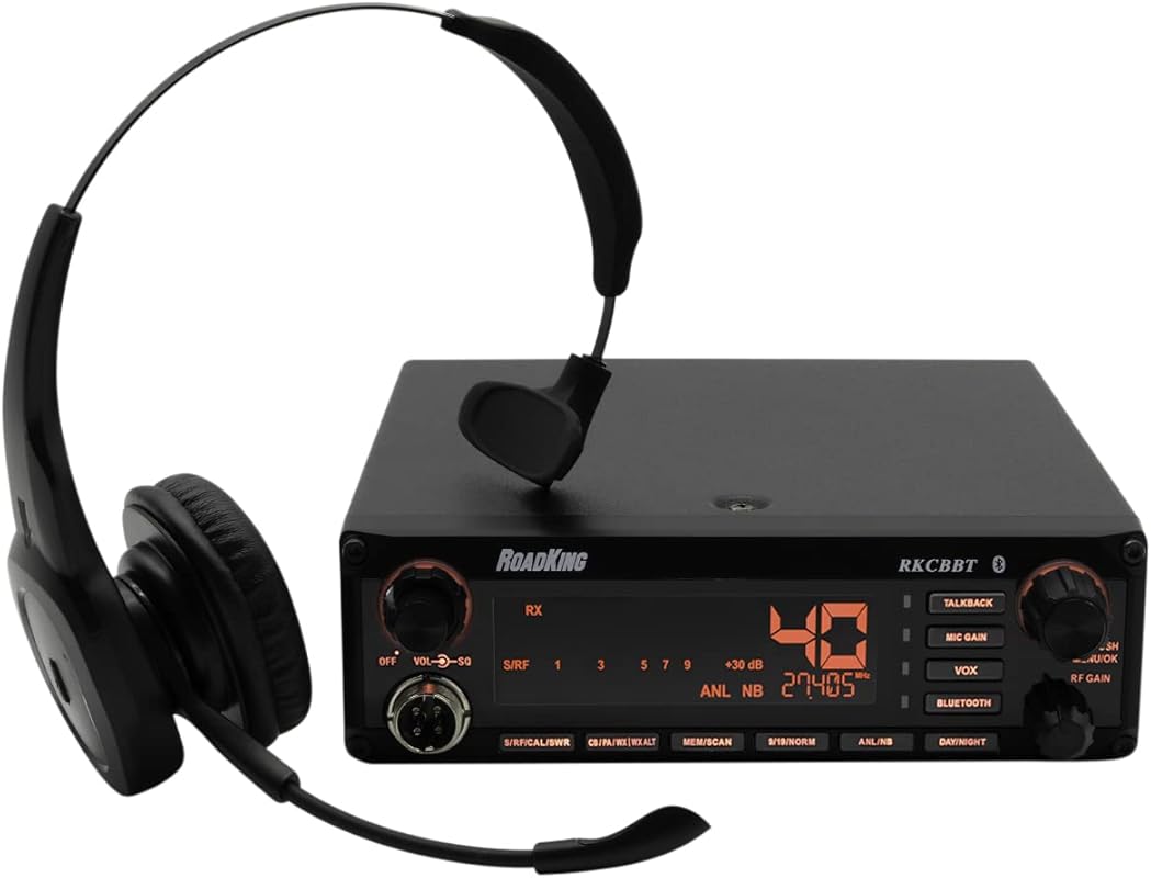 RoadKing RKCBBT Voice-Activated Hands-Free CB Radio with Bluetooth Hea