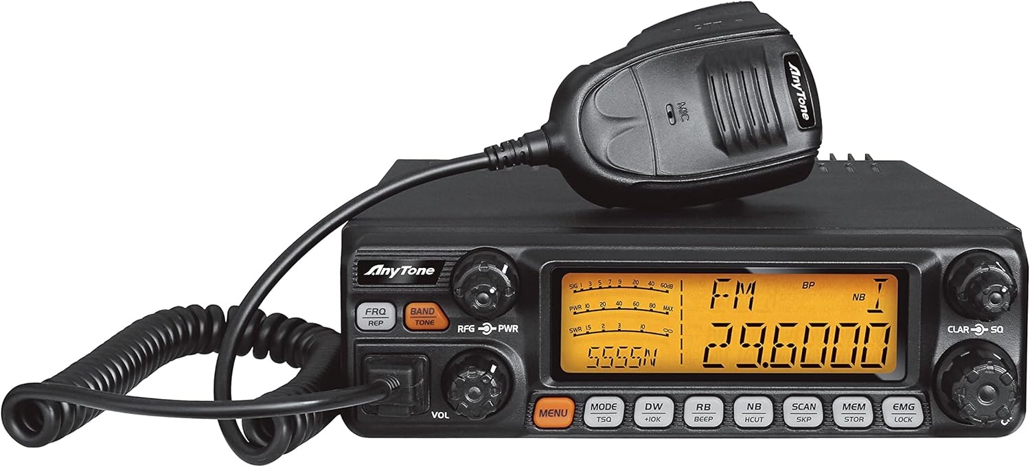 AnyTone AT-5555N II 10 Meter Mobile Transceiver for Truck with AM/FM/S