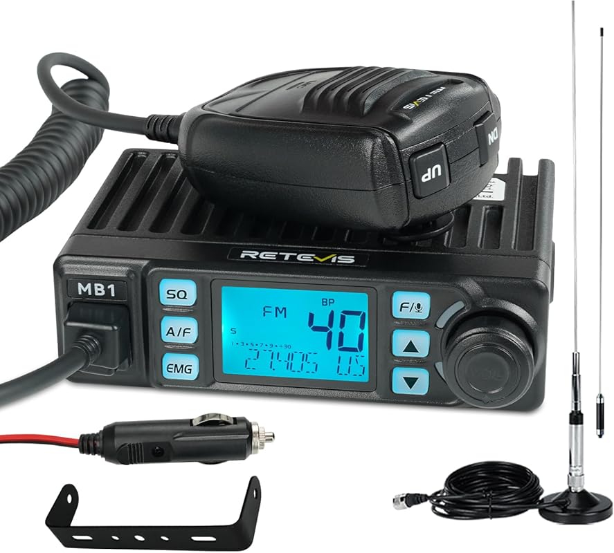 Retevis MB1 40-Channel CB Radio with Noise Cancellation, Long Range, 7