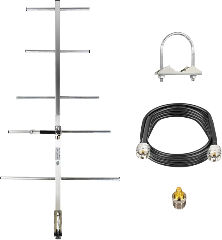 GMRS/UHF 400-470MHz 5-Element Yagi Base Station Antenna 9dBi Gain with