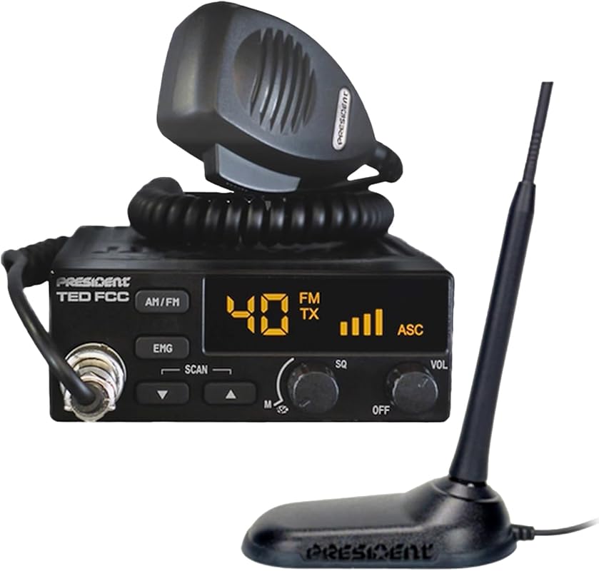 President CB Radio Starter Kit with 40-Channel TED FCC AM/FM Radio and