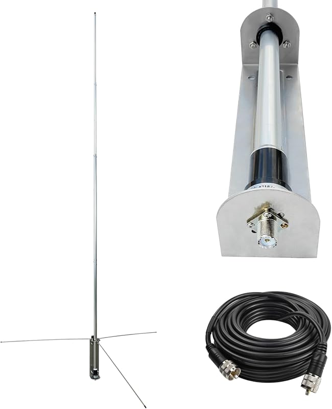 18.5ft 27MHz CB Radio Base Station Antenna with 49ft PL-259 Cable and