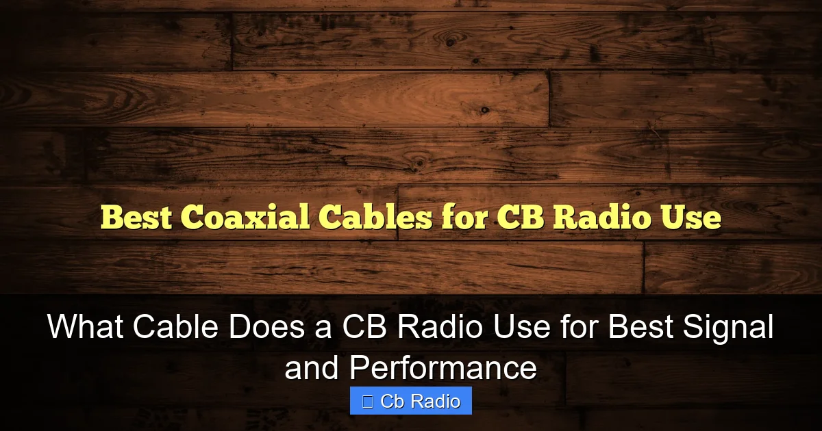 What Cable Does a CB Radio Use for Best Signal and Performance