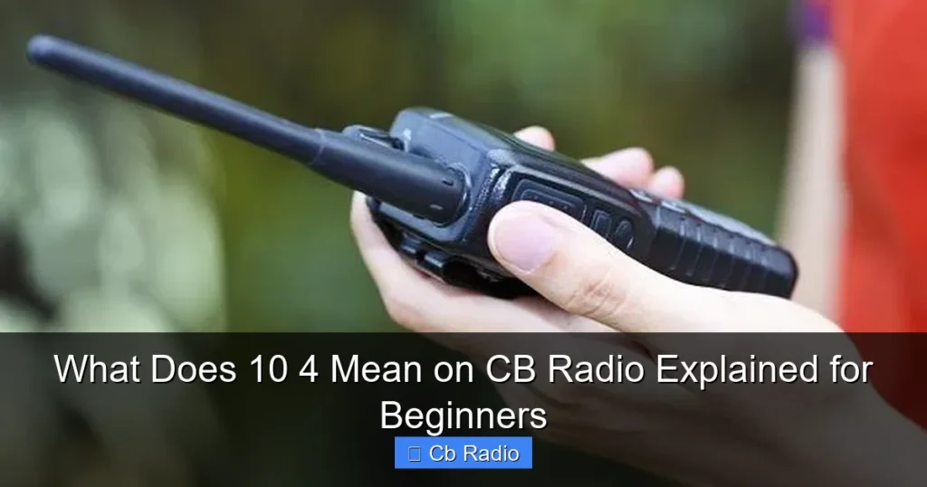 What Does 10 4 Mean on CB Radio Explained for Beginners